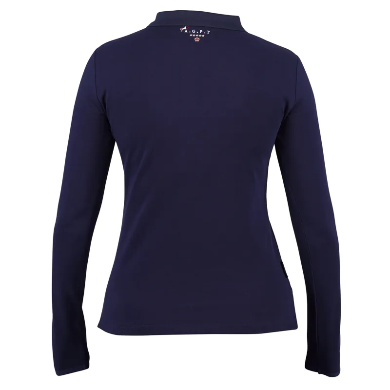 Aubrion Team Long Sleeve Polo - Navy-2